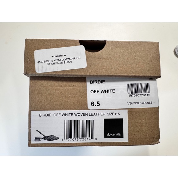Dolce Vita Birdie Woven Leather Slingback Flats Off White Size 6.5 - Picture 6 of 6